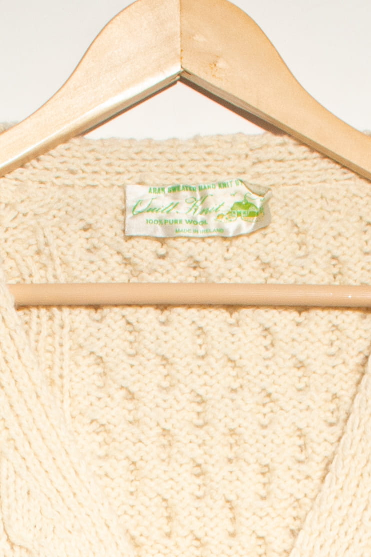 Vintage Quill Knit Fisherman Cardigan (1980s)