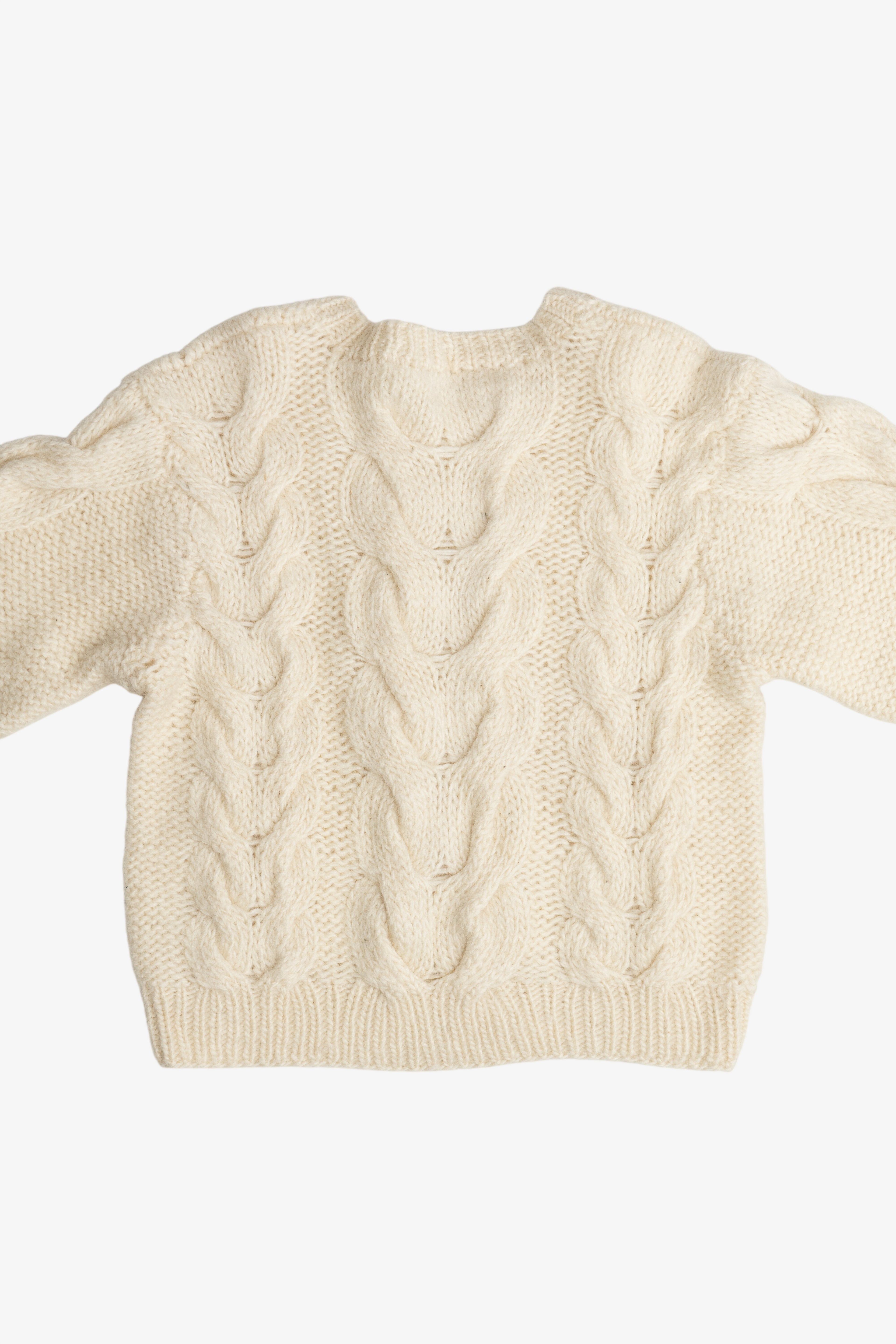 Vintage Péri Chole Cable Knit Wool Fisherman Sweater (1990s)