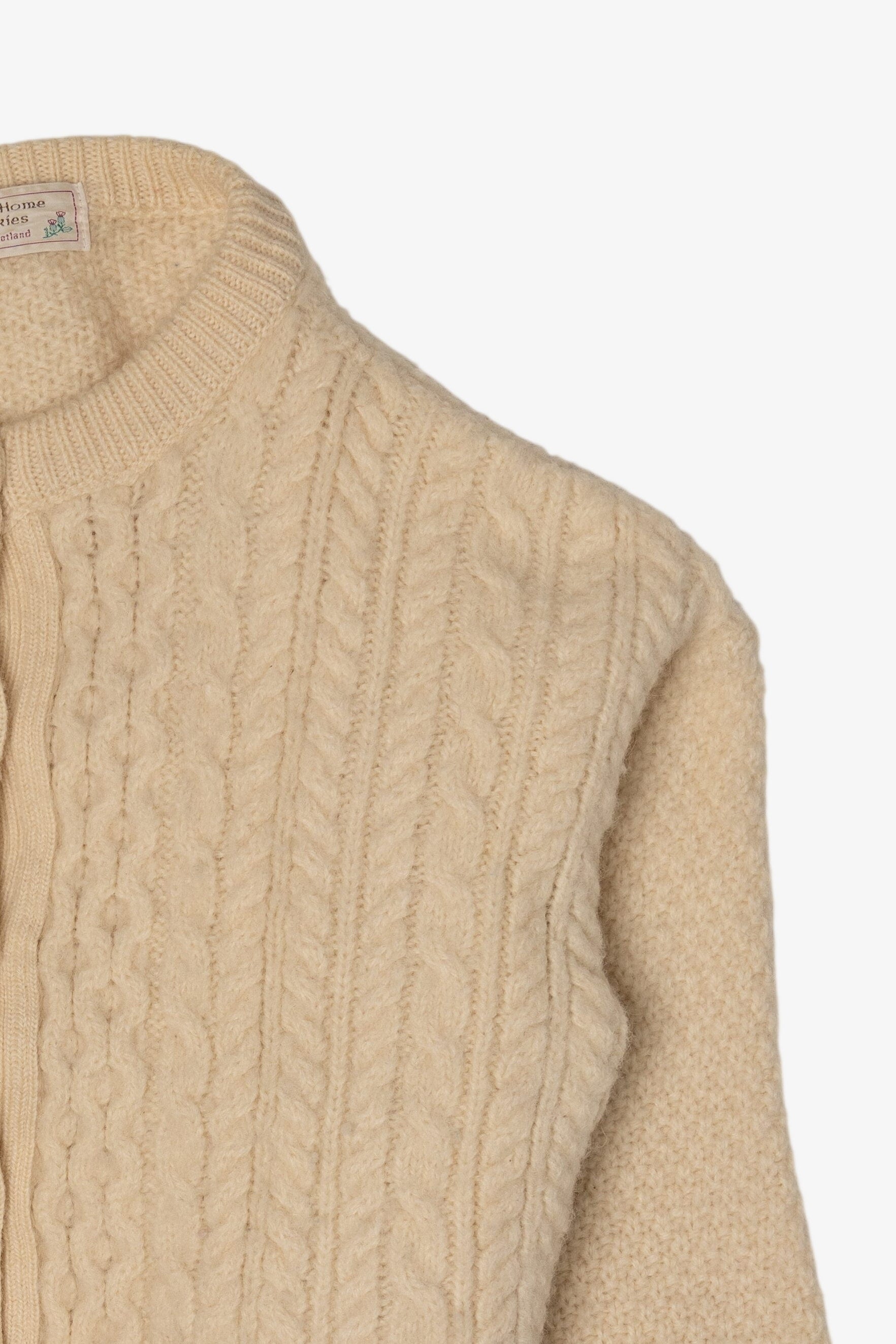 Vintage Highland Homes Industries Fisherman Cardigan Sweater (1990s)