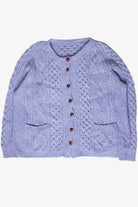 Vintage Periwinkle Knit Cardigan Fisherman Sweater