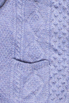 Vintage Periwinkle Knit Cardigan Fisherman Sweater