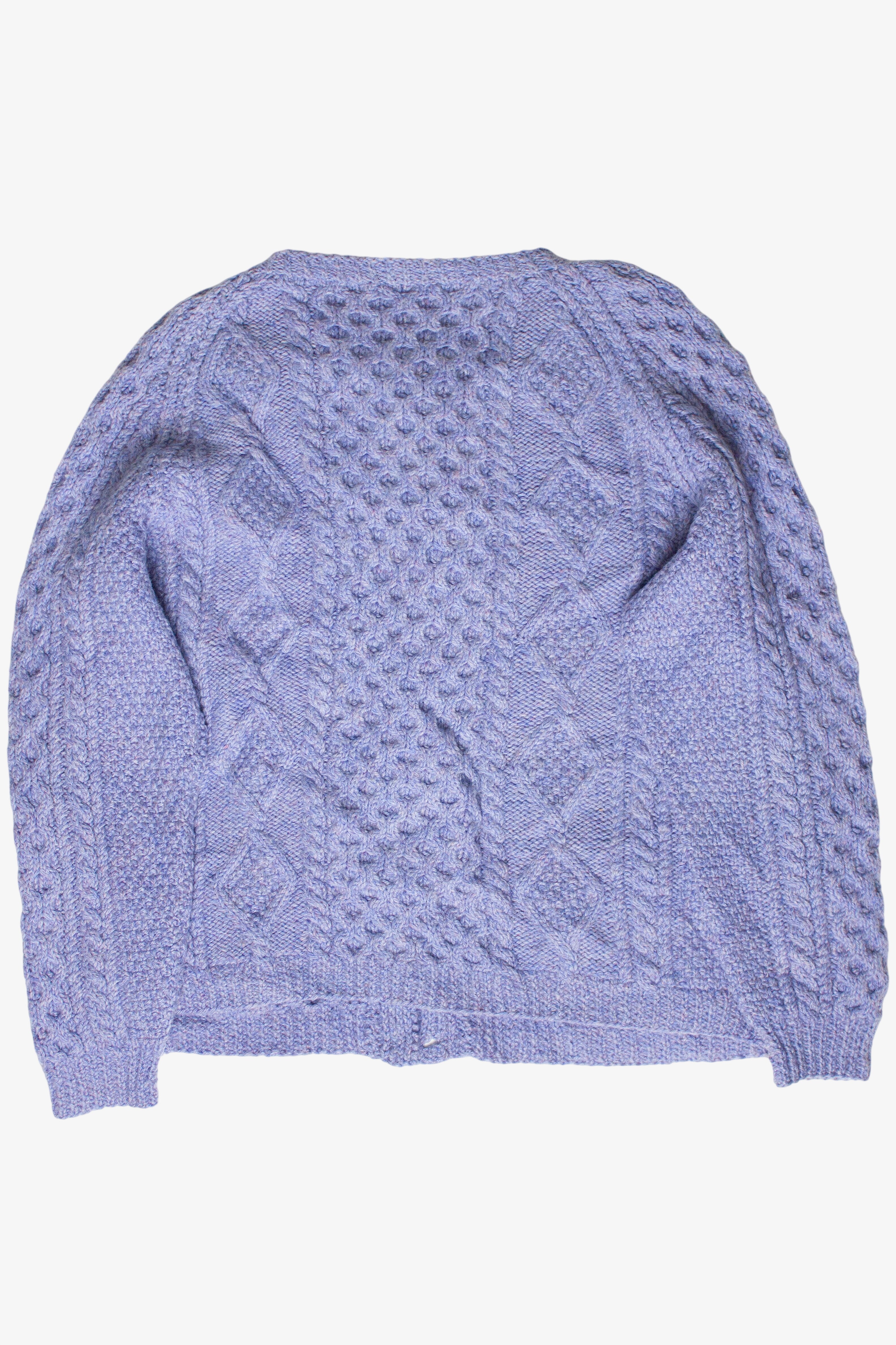 Vintage Periwinkle Knit Cardigan Fisherman Sweater
