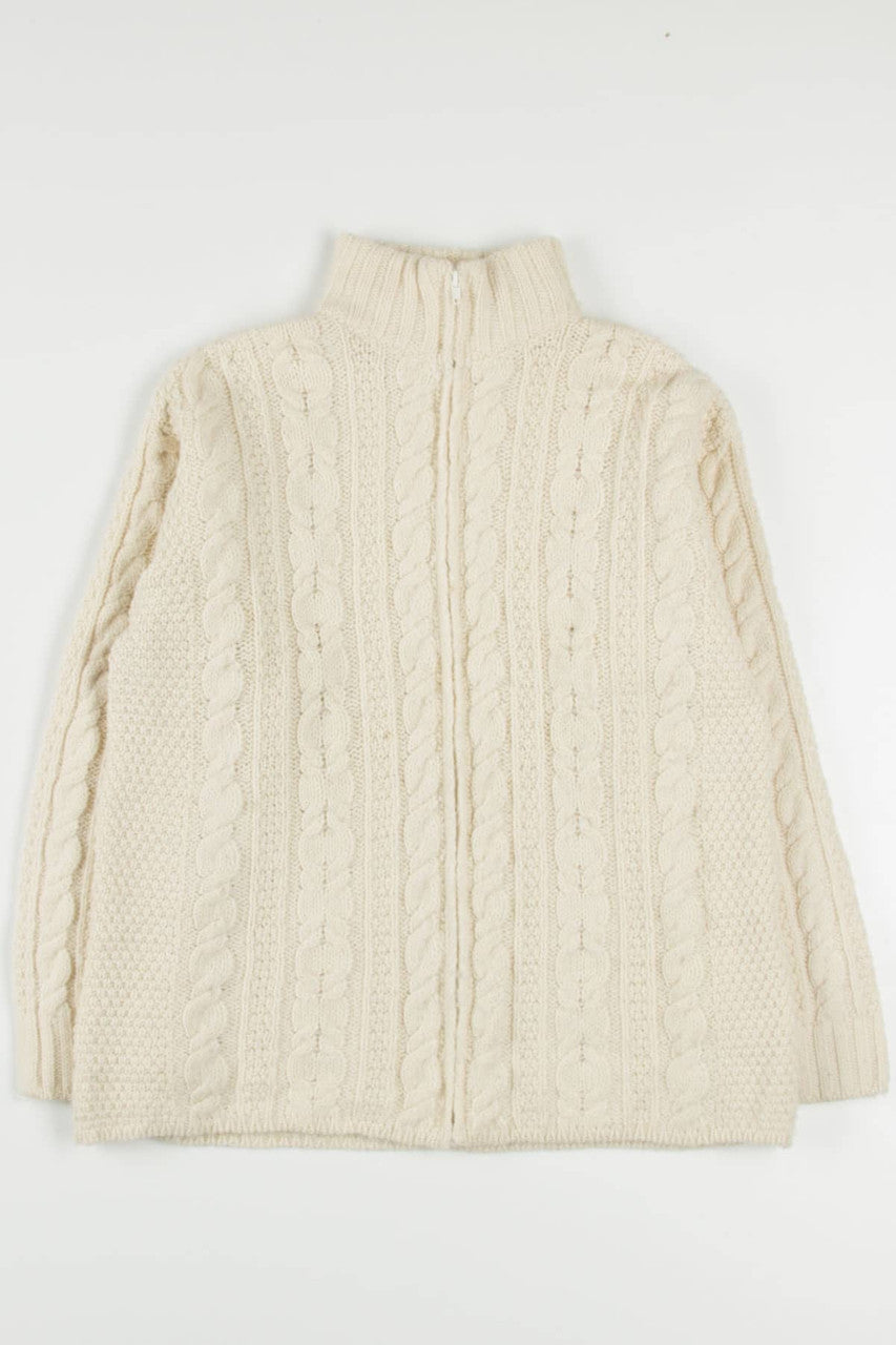 Vintage Aran Crafts Irish Fisherman Cardigan 684