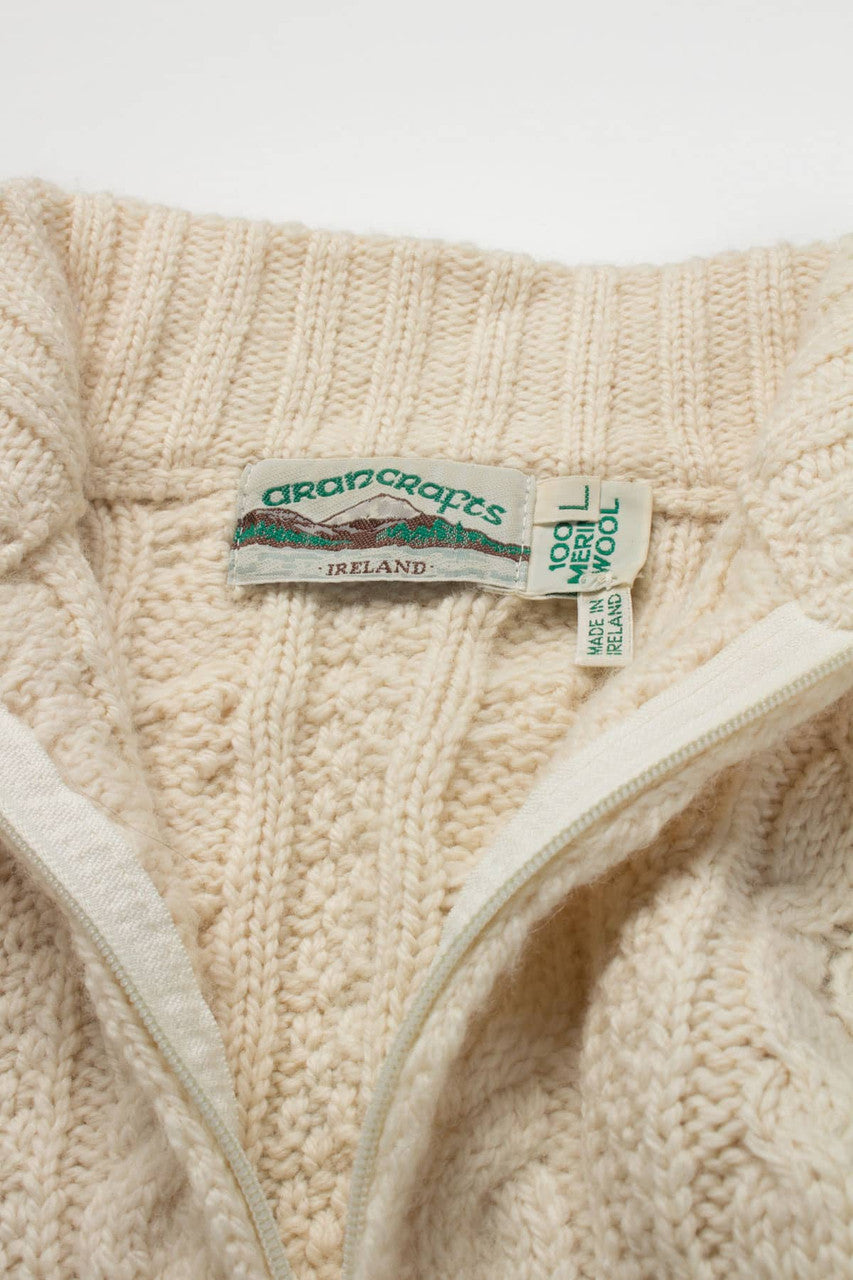 Vintage Aran Crafts Irish Fisherman Cardigan 684