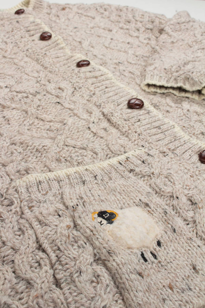 Embroidered Sheep Blarney Woolen Mills Fisherman Sweater 707