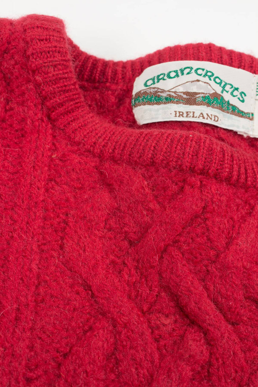 Red Aran Crafts Fisherman Sweater 724