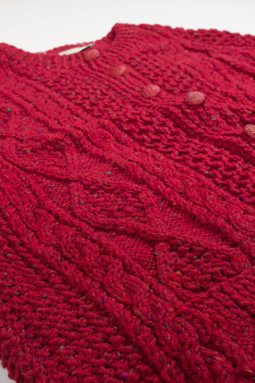 Red Quill's Woolen Market Irish Fisherman Cardigan 747