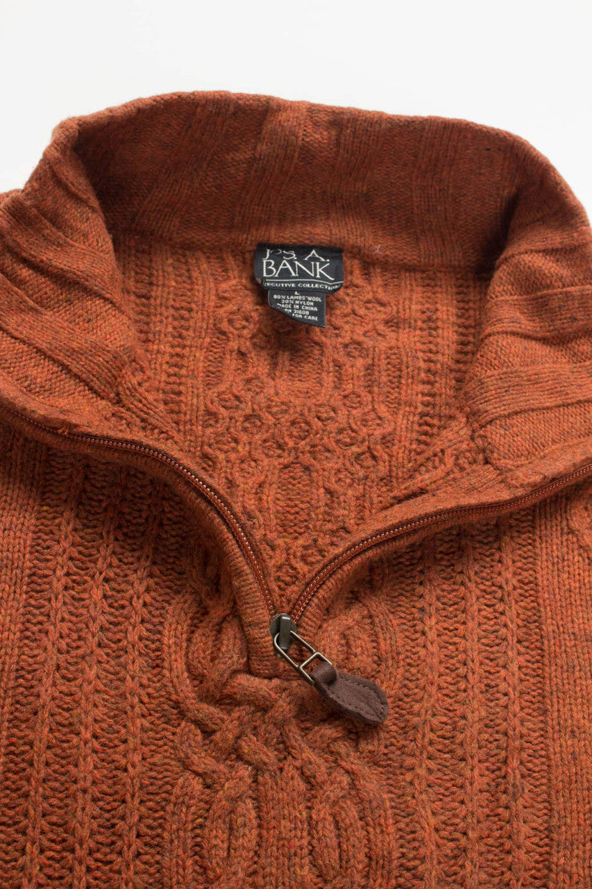 Pumpkin Jos. A. Bank Fisherman Sweater 756
