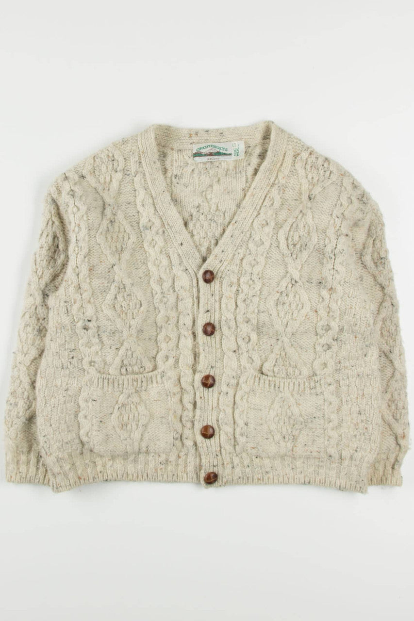 Vintage Aran Crafts Irish Fisherman Cardigan 781