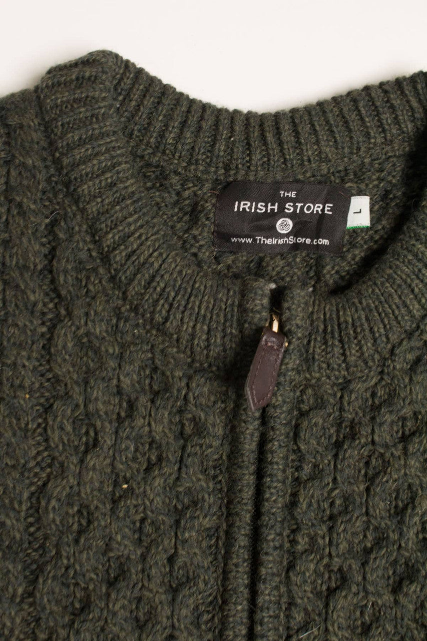 Olive Irish Fisherman Sweater Vest 808