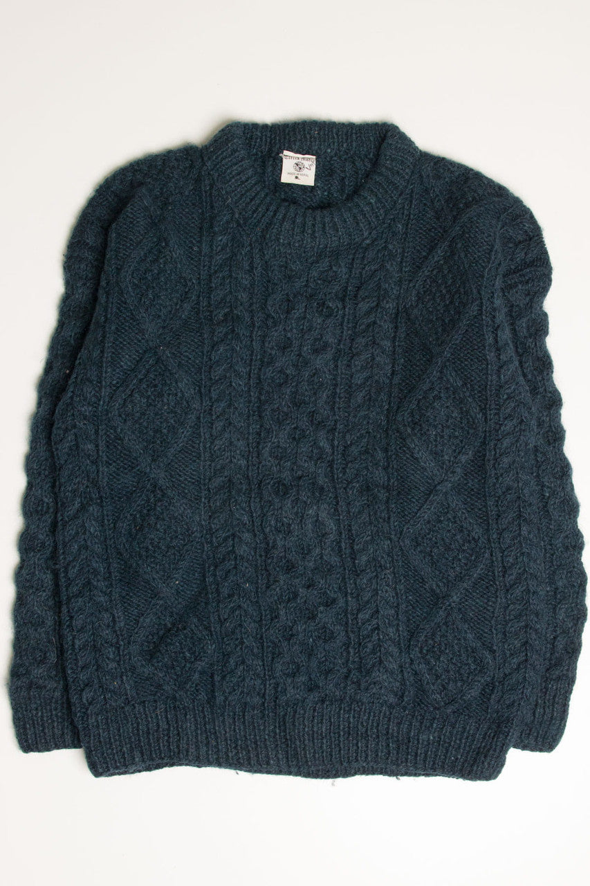 Dark Teal Fisherman Sweater 826