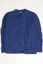 Royal Blue Aran Woolen Mills Fisherman Cardigan 827