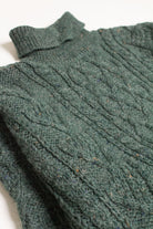 Forest Green Turtleneck Fisherman Sweater 853
