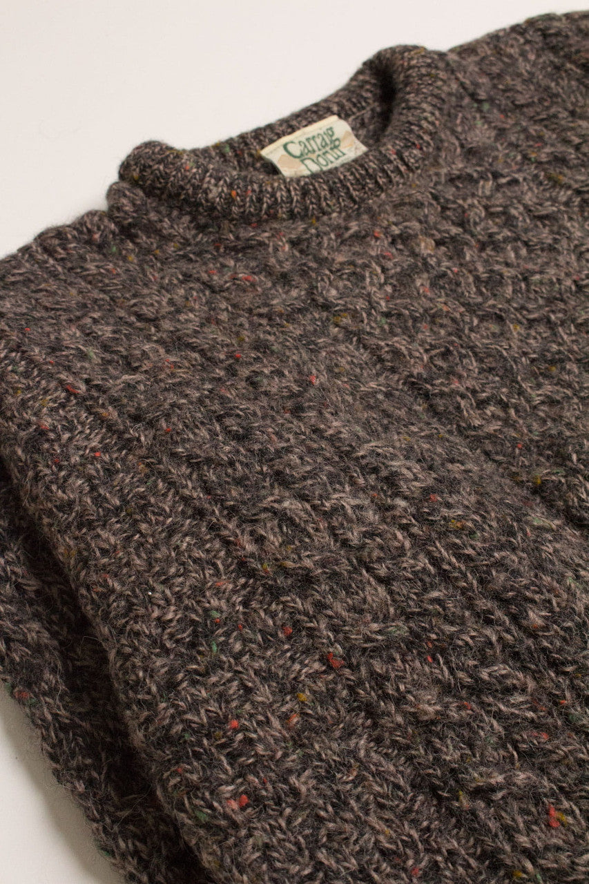 Dark Mauve Carraig Donn Irish Fisherman Sweater 859