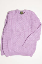 Lilac Carraig Donn Irish Fisherman Sweater 890