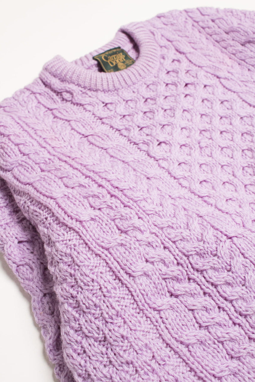 Lilac Carraig Donn Irish Fisherman Sweater 890