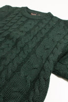 Dark Green Structure Fisherman Sweater 908