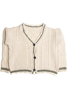 White Cardigan Fisherman Sweater 994