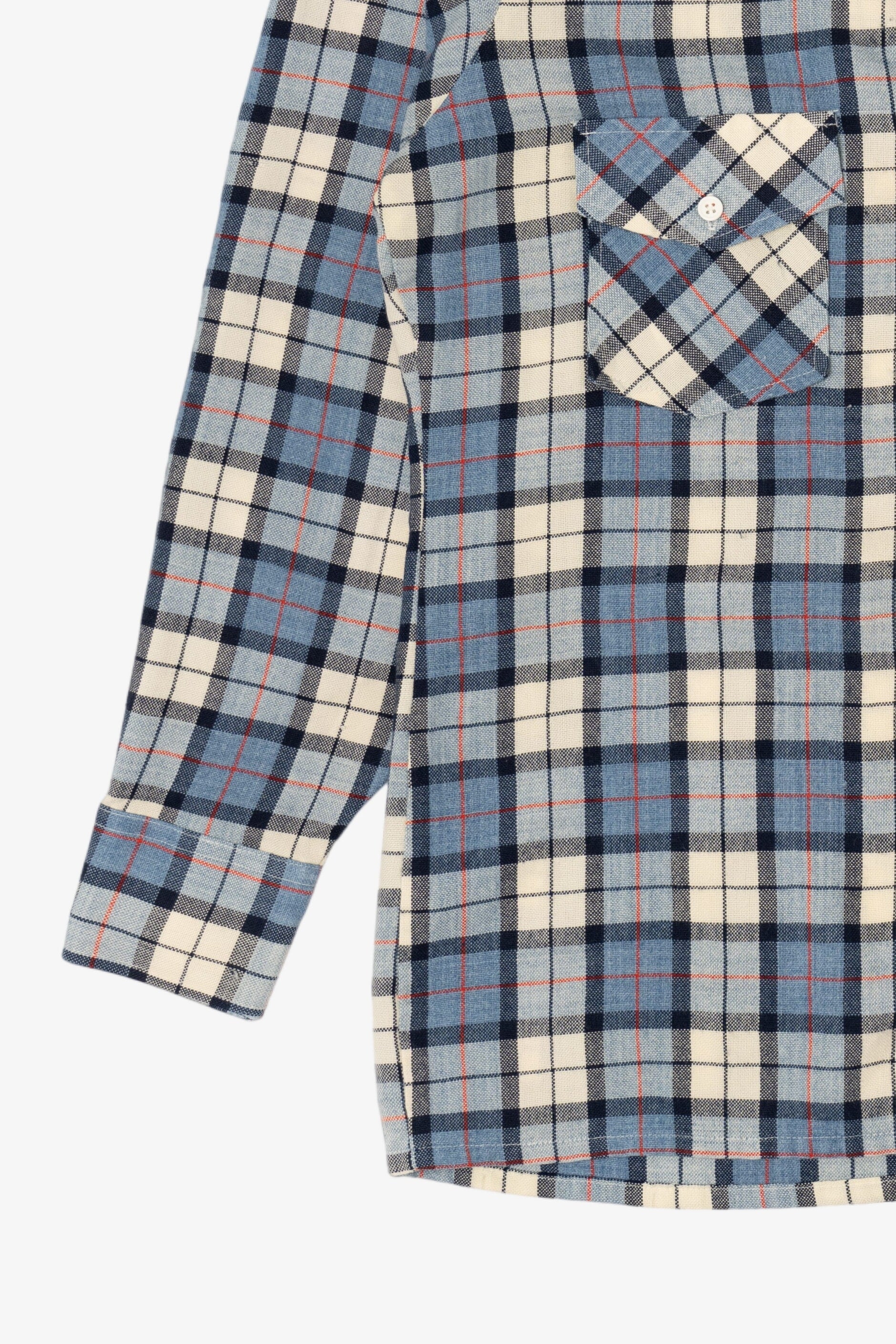 Vintage Blue Flannel Button Up Shirt (1990s)