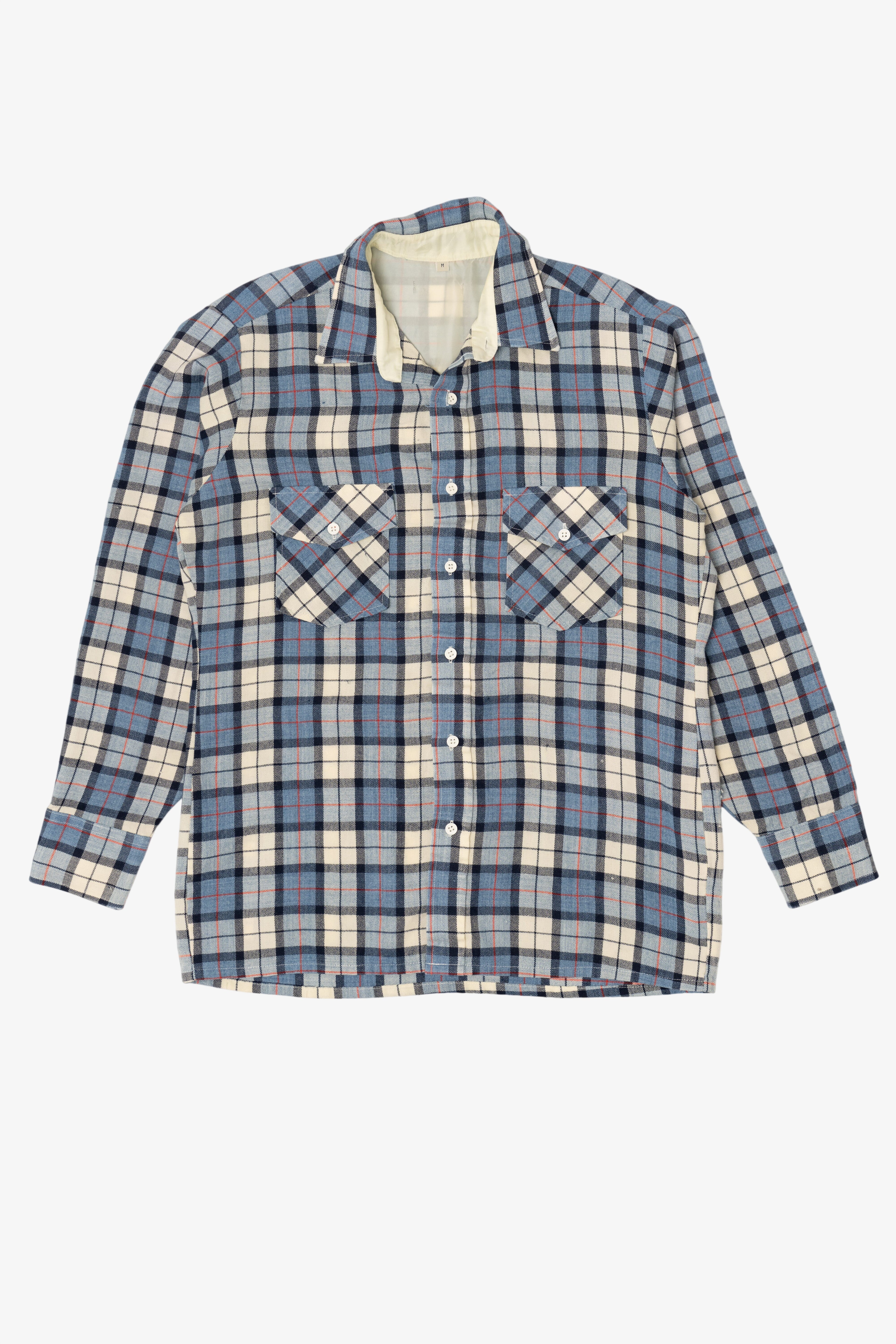 Vintage Blue Flannel Button Up Shirt (1990s)