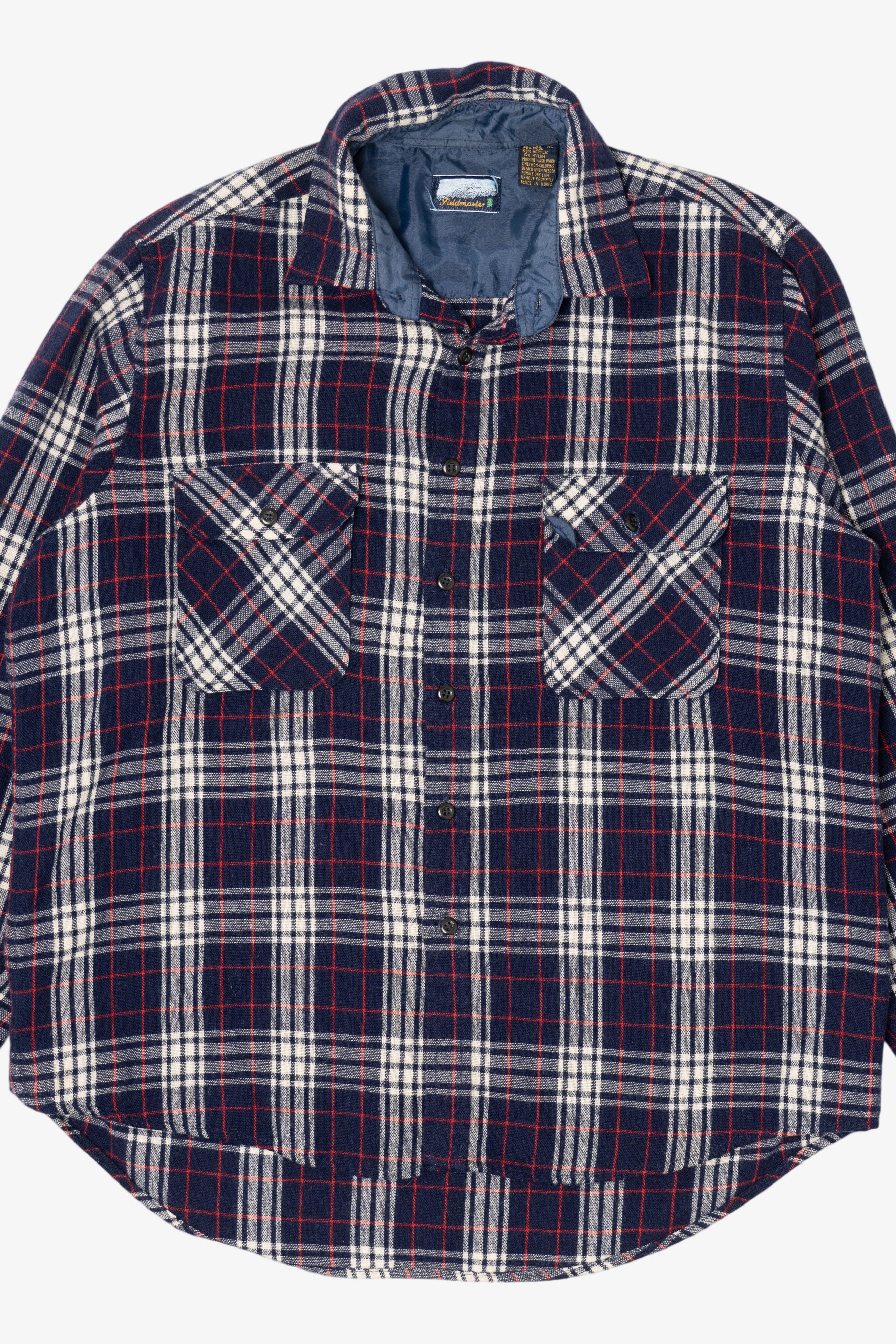 Vintage Navy Blue Fieldmaster Flannel Button Up Shirt (1990s