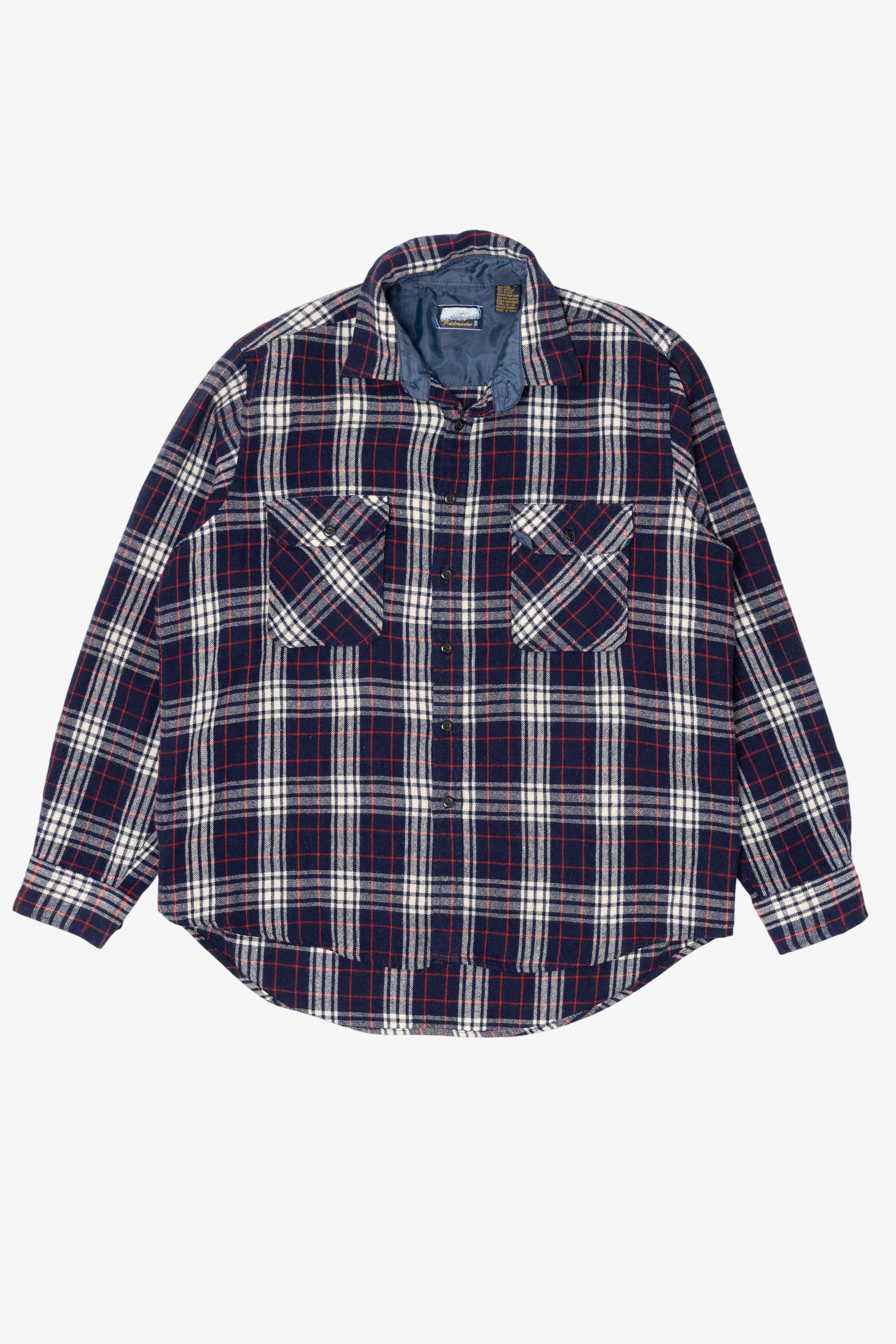 Vintage Navy Blue Fieldmaster Flannel Button Up Shirt (1990s