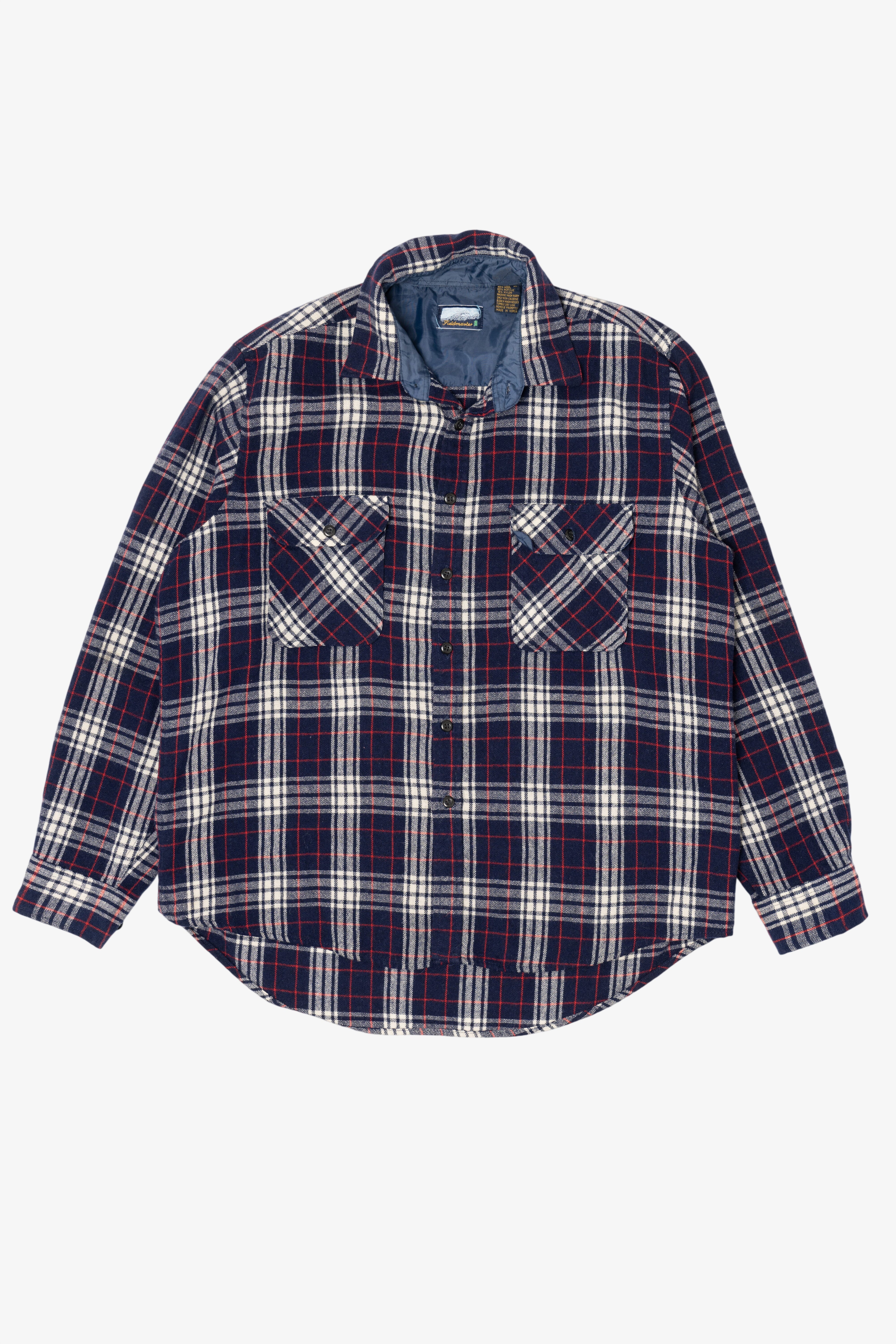 Vintage Navy Blue Fieldmaster Flannel Button Up Shirt (1990s)