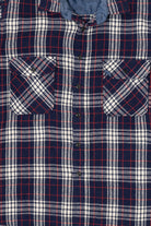 Vintage Navy Blue Fieldmaster Flannel Button Up Shirt (1990s)