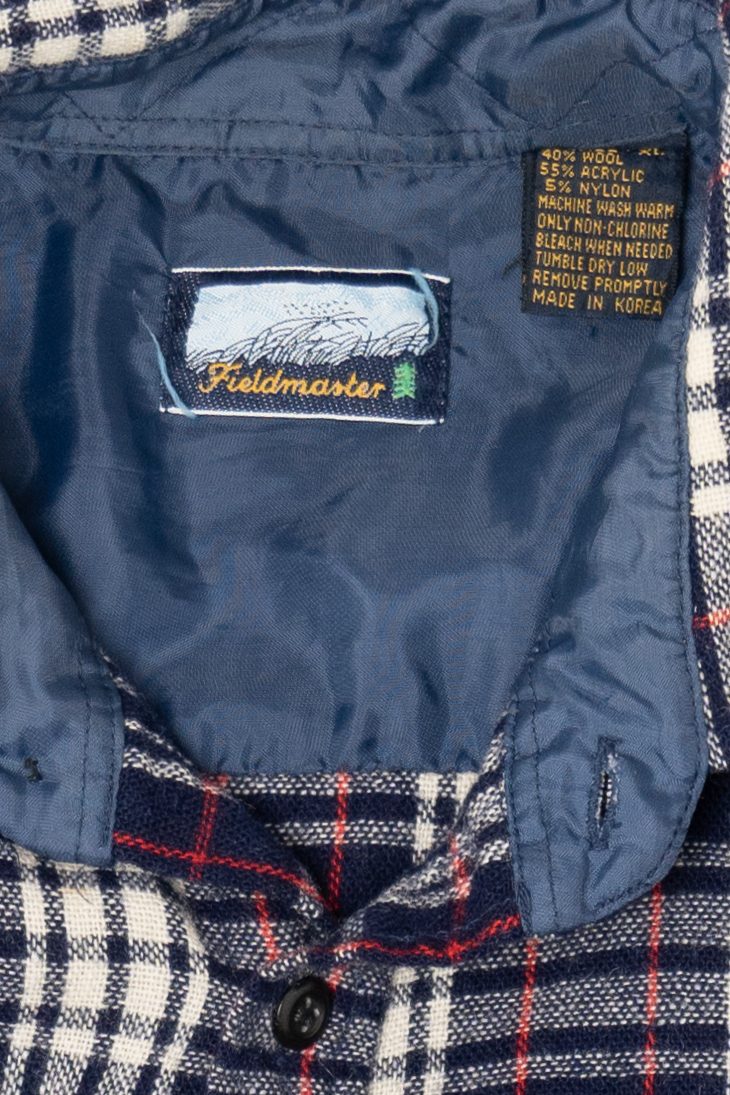 Vintage Navy Blue Fieldmaster Flannel Button Up Shirt (1990s)