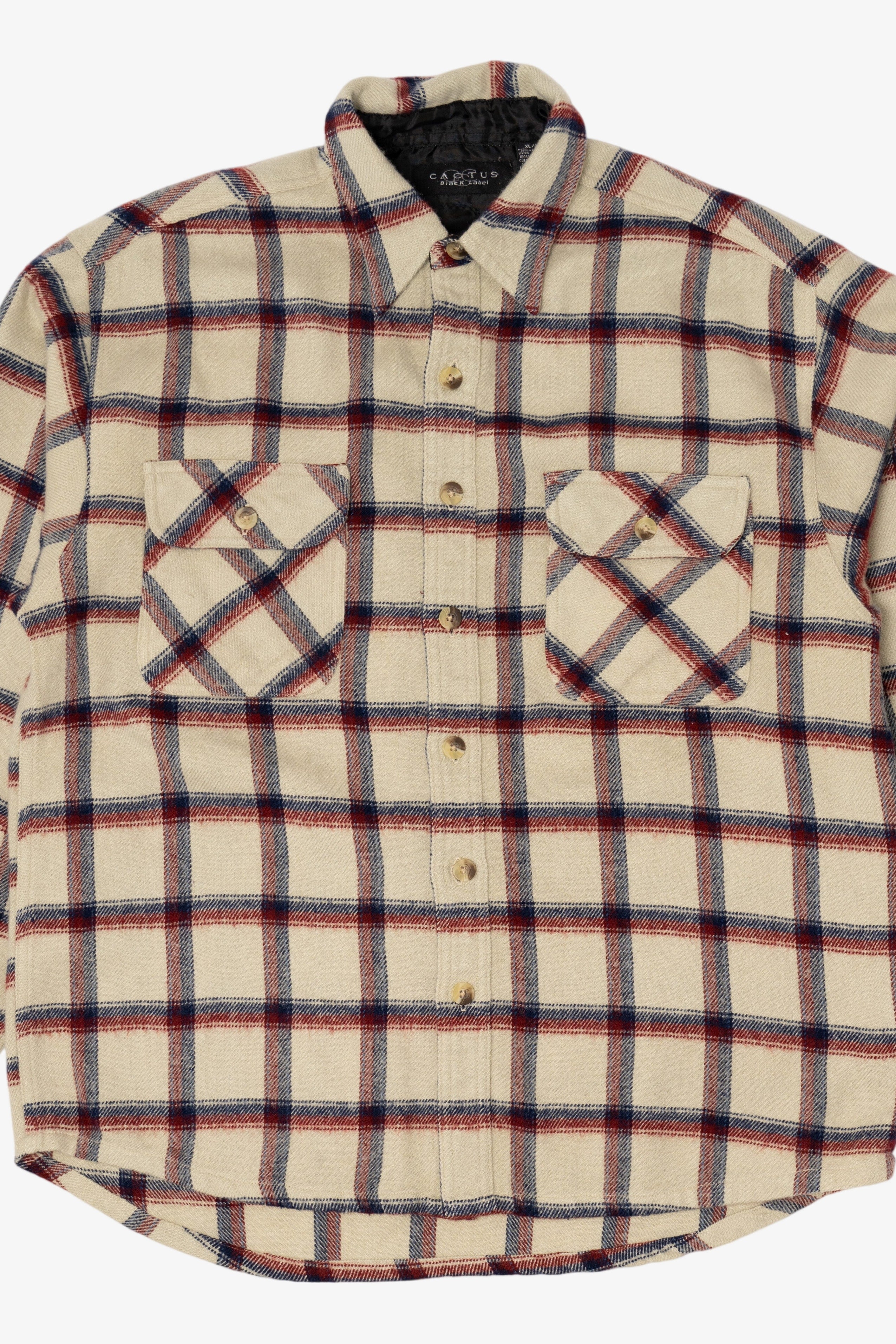 Vintage Beige Cactus Black Label Flannel Button Up Shirt (1990s)