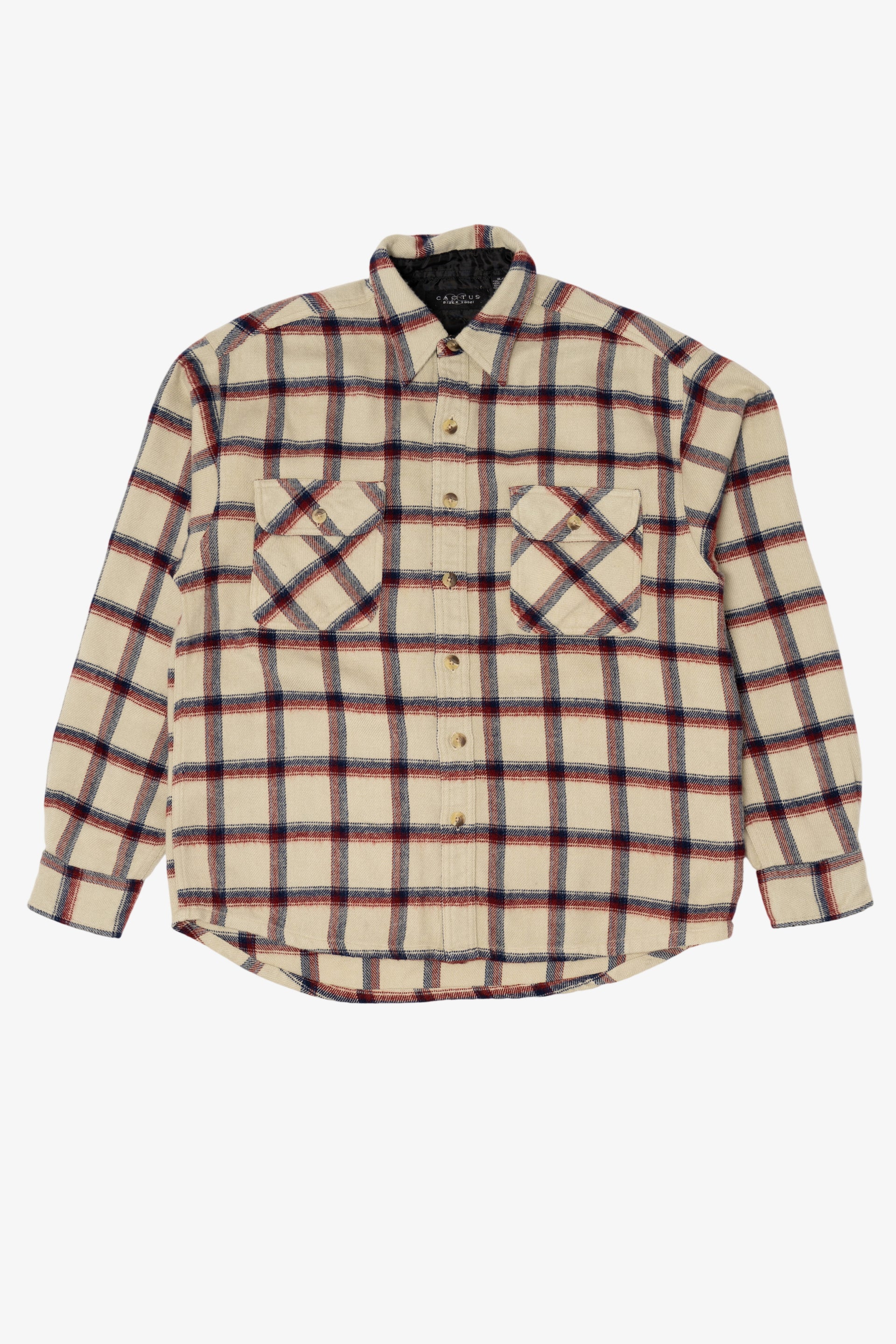 Vintage Beige Cactus Black Label Flannel Button Up Shirt (1990s)