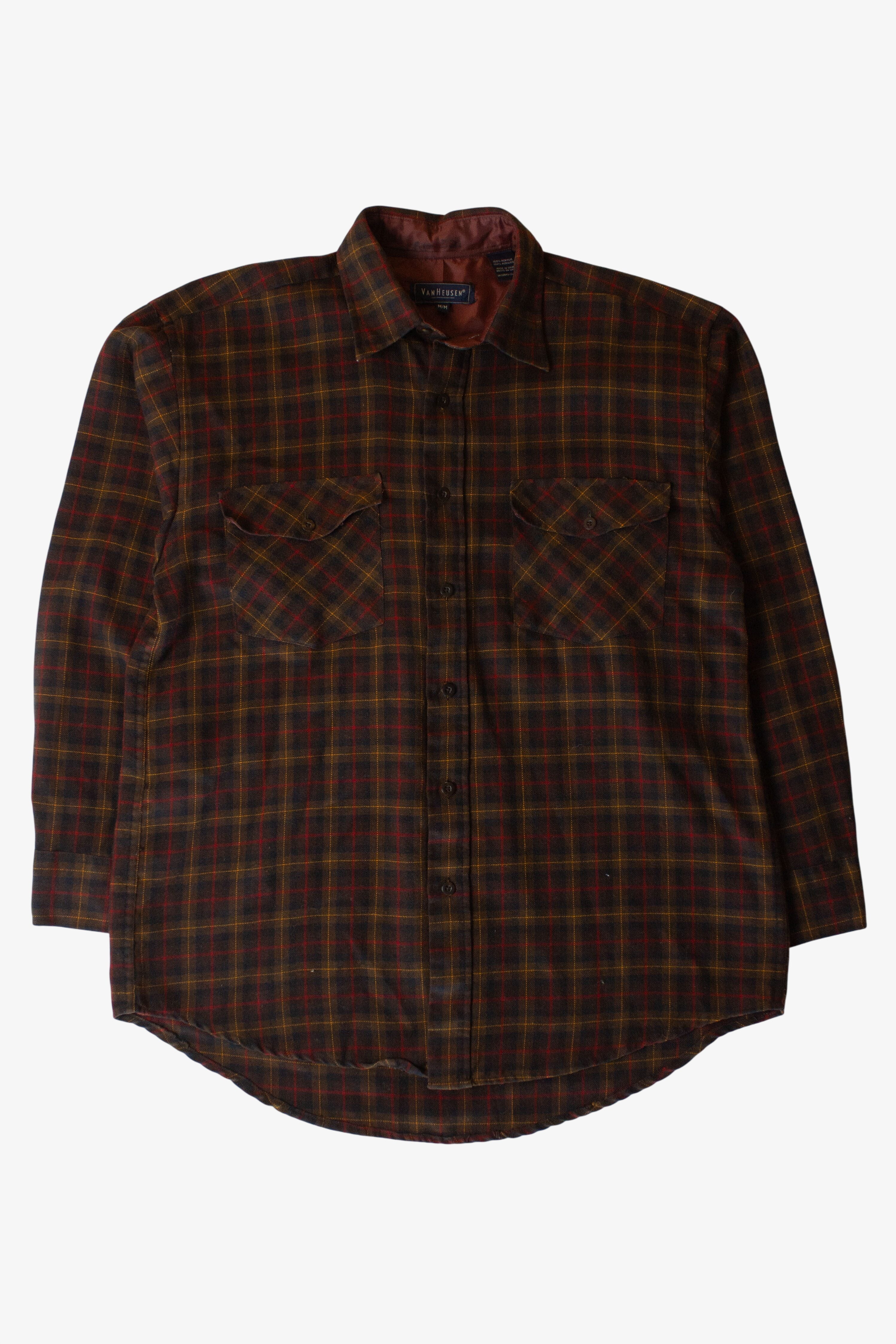 Vintage Brown Van Heusen Flannel Shirt (1990s)