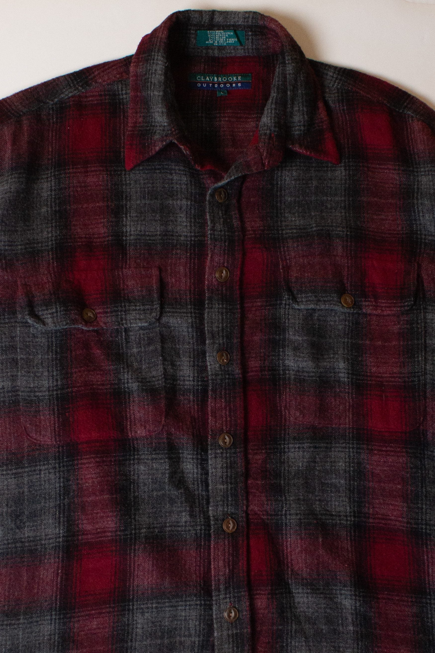 Vintage Red Claybrooke Outdoors Flannel Shirt (1990s)