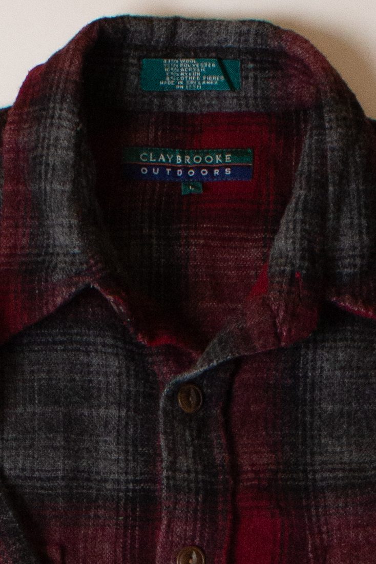 Vintage Red Claybrooke Outdoors Flannel Shirt (1990s)