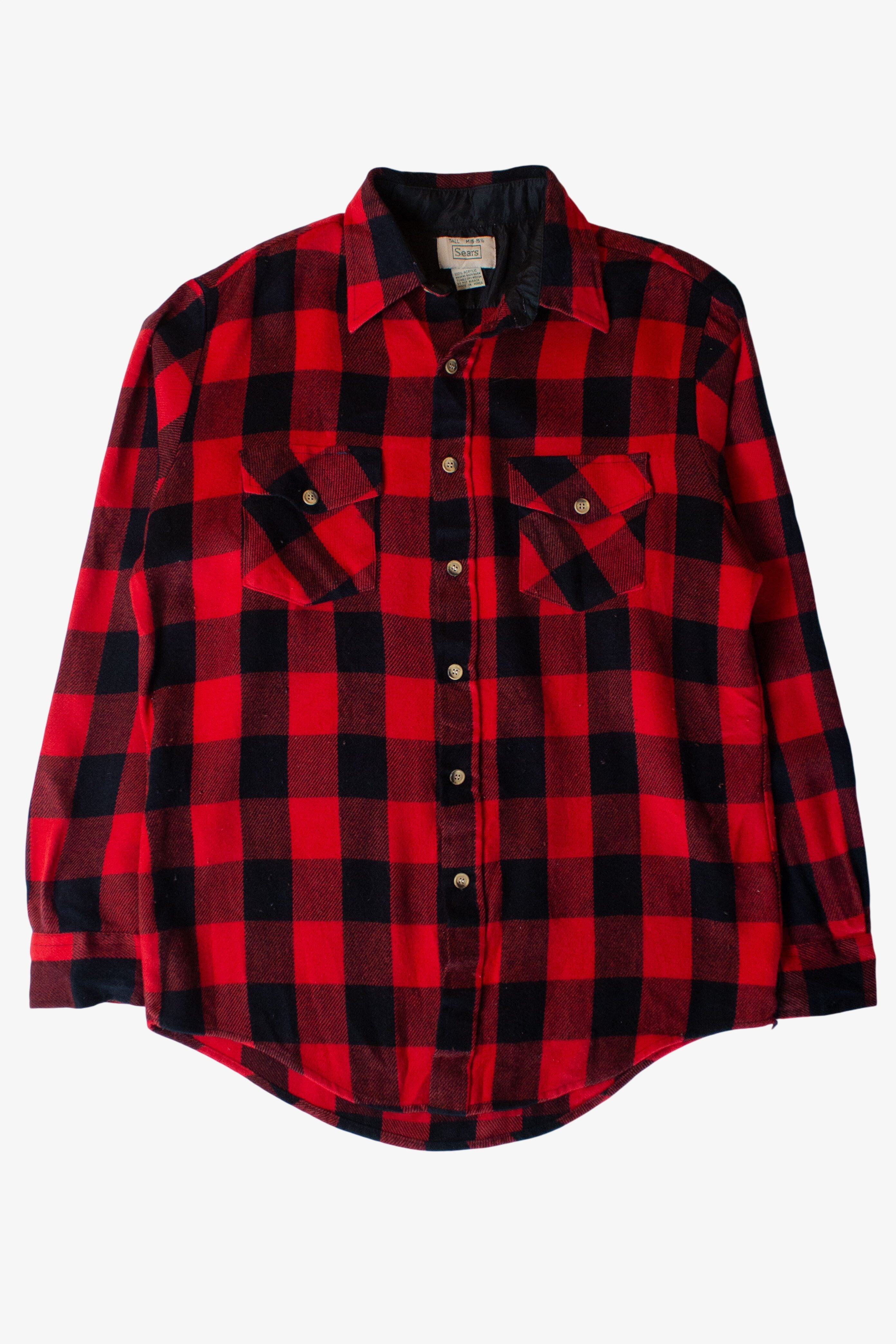 Vintage Sears Buffalo Plaid Flannel (1980s)