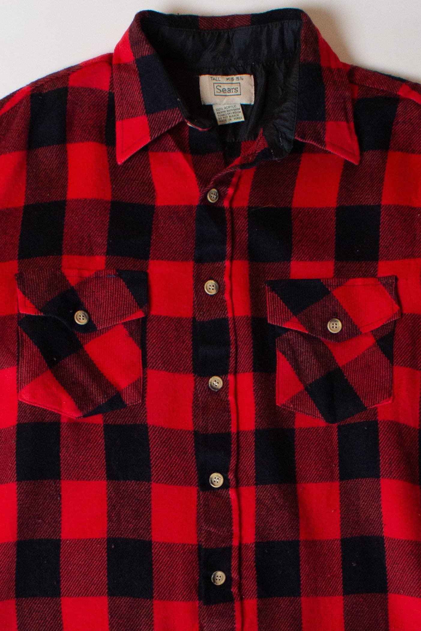 Vintage Sears Buffalo Plaid Flannel (1980s)
