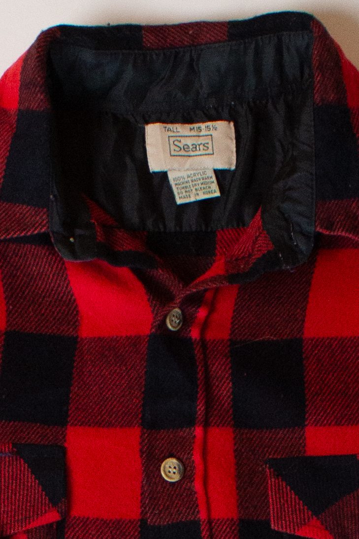 Vintage Sears Buffalo Plaid Flannel (1980s)