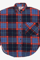 Vintage Red And Navy Blue Landon West Flannel Button Up Shirt (1990s)