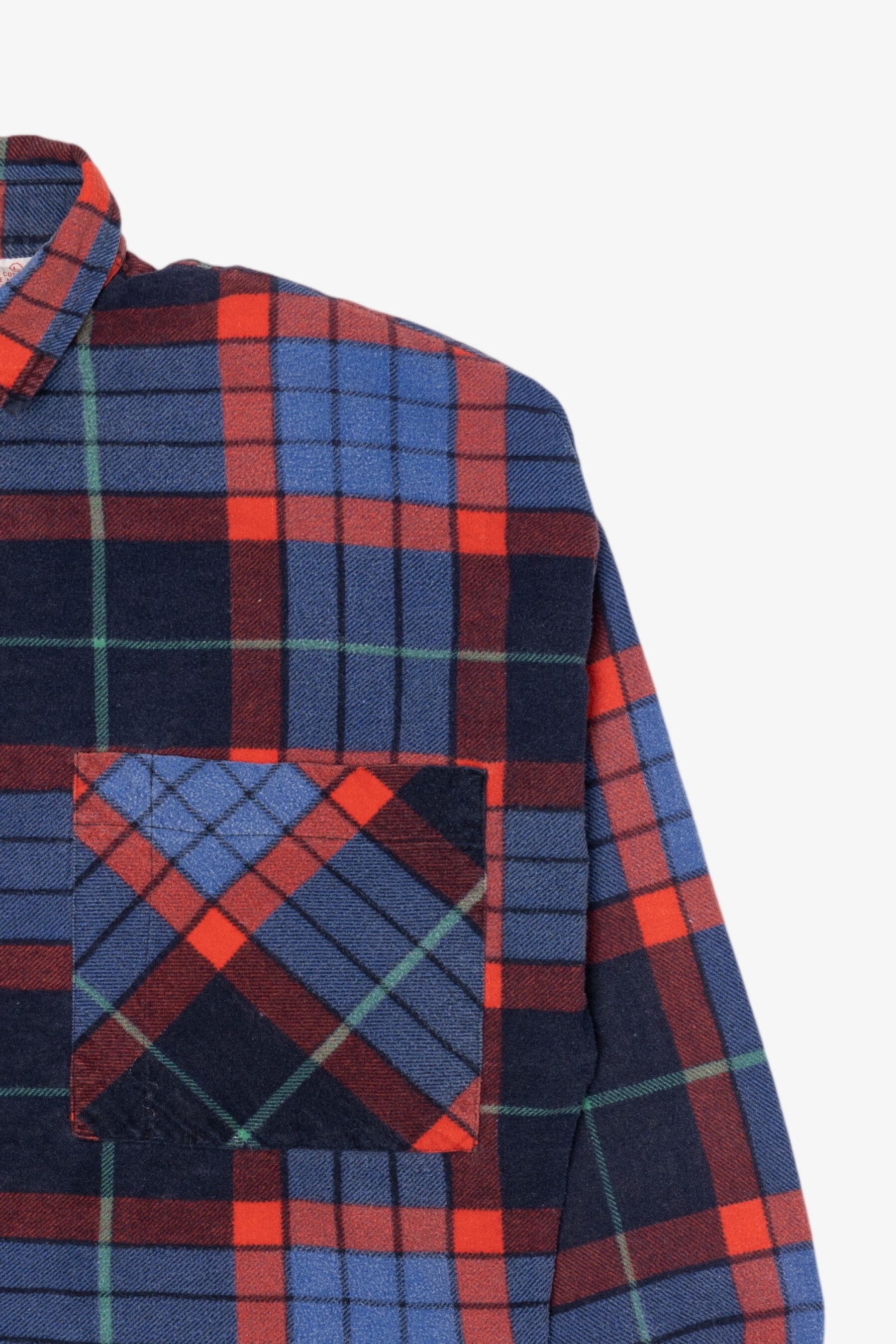 Vintage Red And Navy Blue Landon West Flannel Button Up Shirt (1990s)