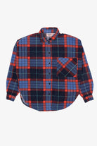 Vintage Red And Navy Blue Landon West Flannel Button Up Shirt (1990s)