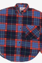 Vintage Red And Navy Blue Landon West Flannel Button Up Shirt (1990s)