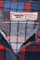 Vintage Red And Navy Blue Landon West Flannel Button Up Shirt (1990s)