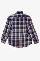 Vintage Navy Blue Plaid Sears Flannel Button Up Shirt (1970s)