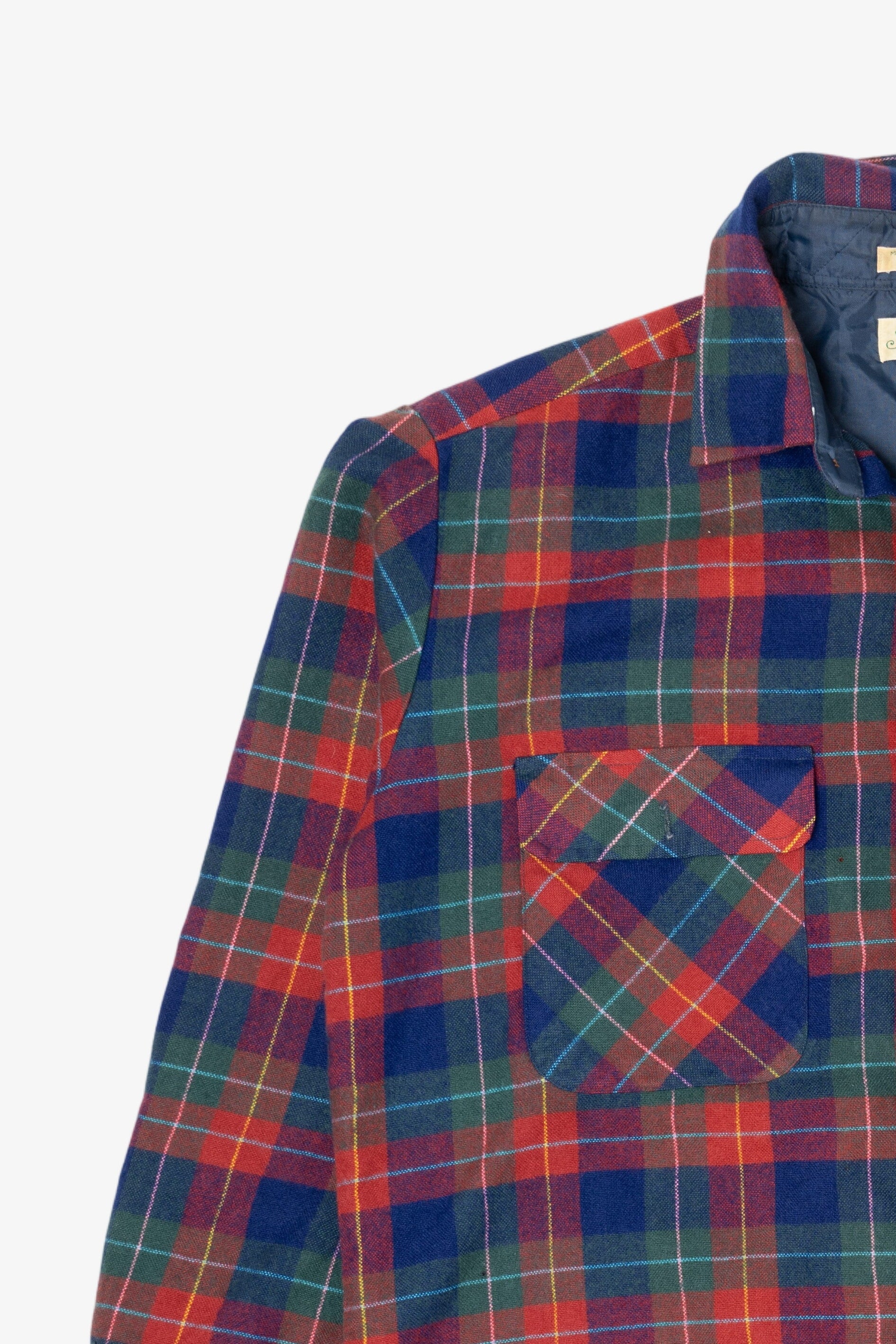 Vintage Red And Navy Blue St. John's Bay Flannel Button Up Shirt (1990s)