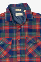 Vintage Red And Navy Blue St. John's Bay Flannel Button Up Shirt (1990s)