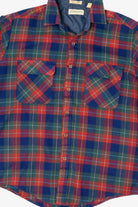 Vintage Red And Navy Blue St. John's Bay Flannel Button Up Shirt (1990s)