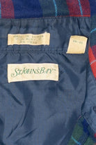 Vintage Red And Navy Blue St. John's Bay Flannel Button Up Shirt (1990s)