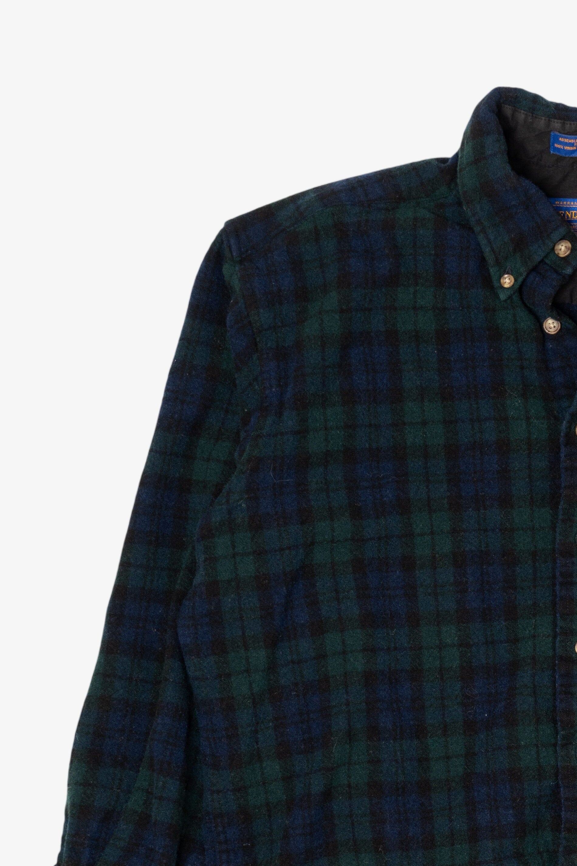 Vintage Dark Green Pendleton Authentic Black Watch Tartan Button Up Shirt (1980s)