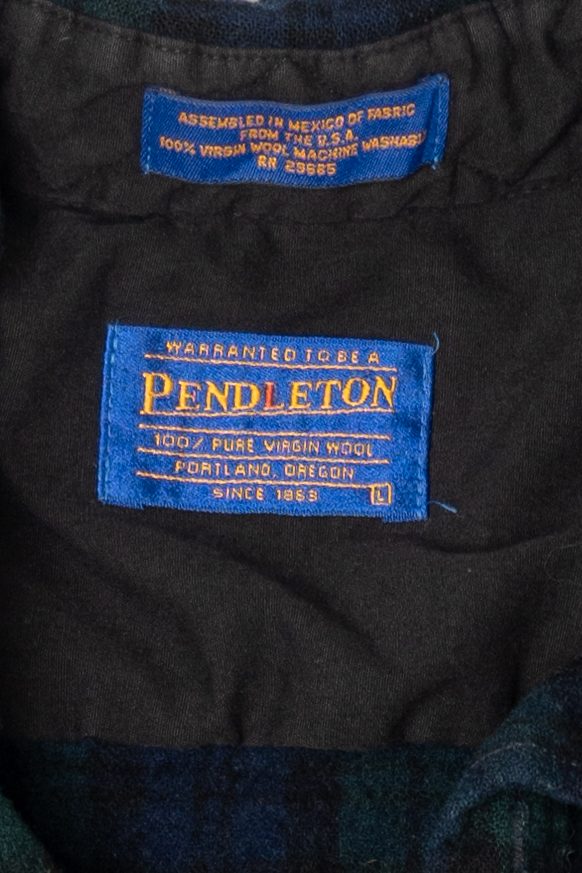 Vintage Dark Green Pendleton Authentic Black Watch Tartan Button Up Shirt (1980s)