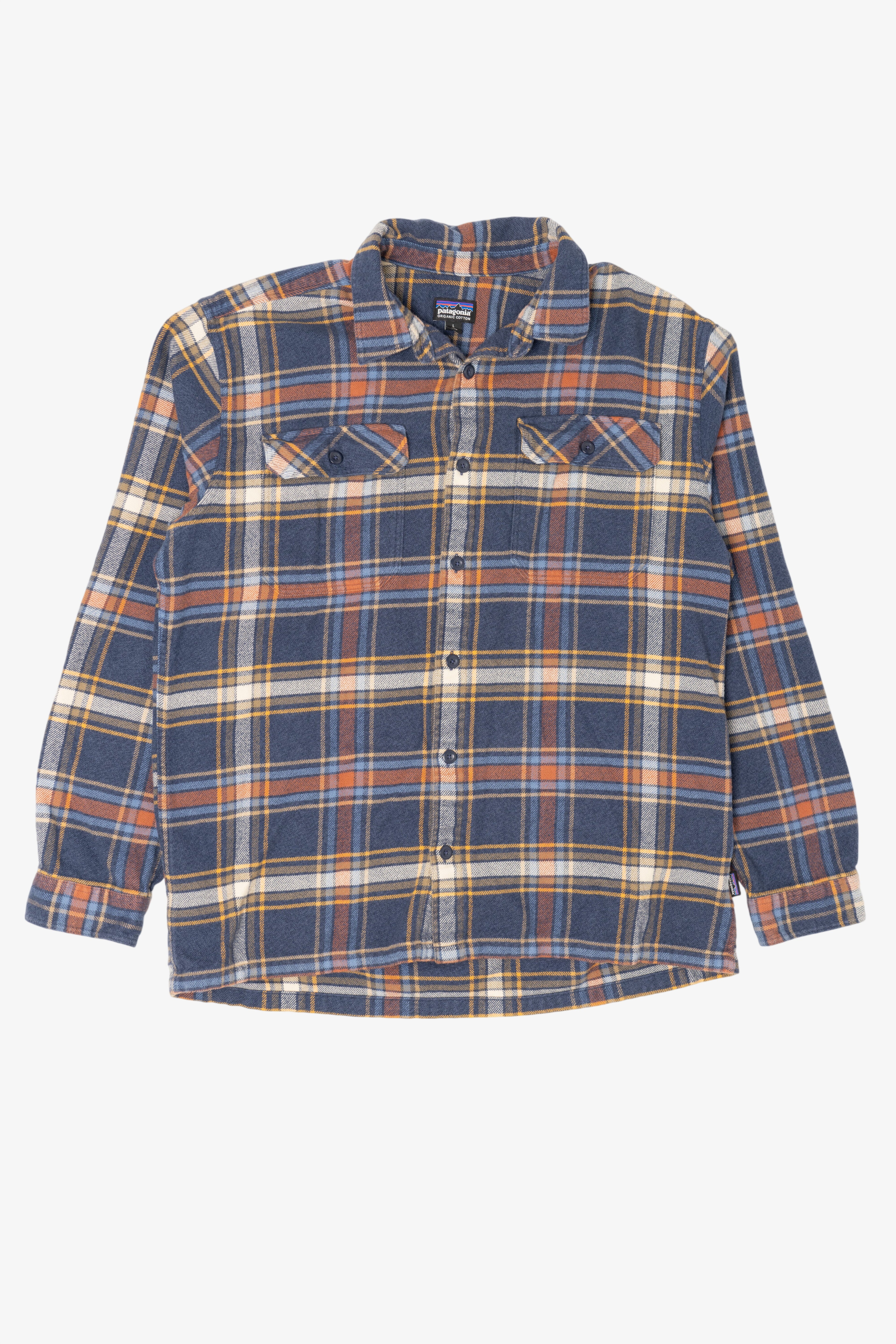 Blue Plaid Patagonia Button Up Flannel Shirt (2010s)